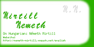 mirtill nemeth business card